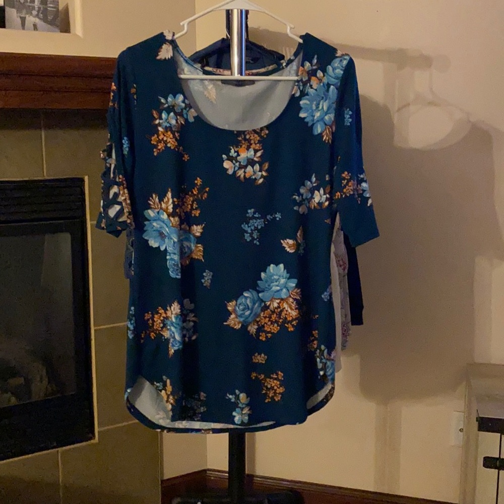 Teal Floral shirt